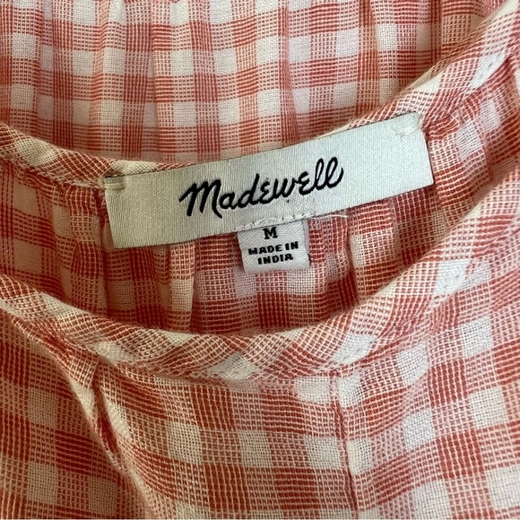 Madewell Colorblock Gingham Tiered Cover-Up Dress Boho Sundress SZ Medium - Picture 12 of 15